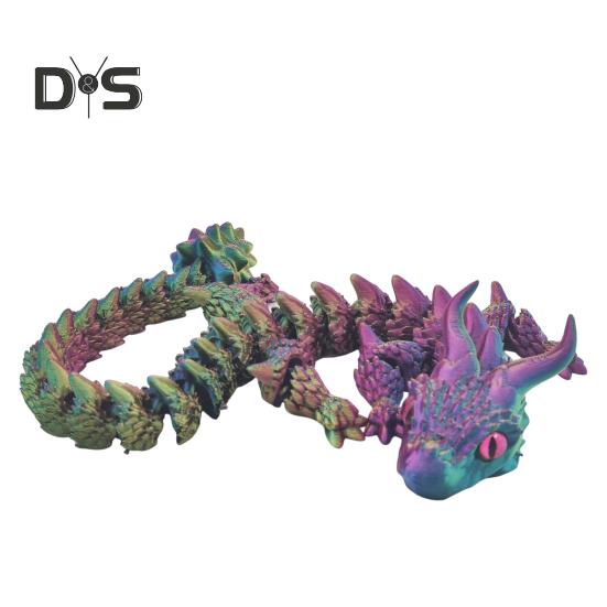 

Игрушка дракон, напечатанная на 3D-принтере, фигурка дракона с подвижными суставами, игрушка-фиджет для снятия стресса, дракон для студентов и офисных работников S разноцветный