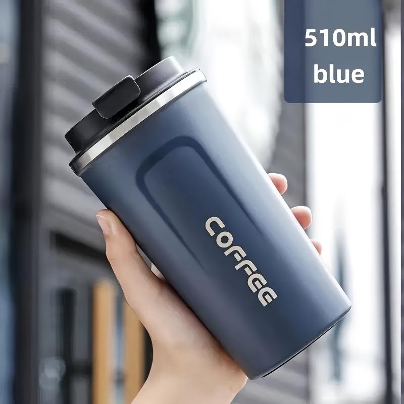 1PC Vacuum Insulated Coffee Travel Cup, Leak-proof Double-layer Stainless Steel Reusable Thermos Cup