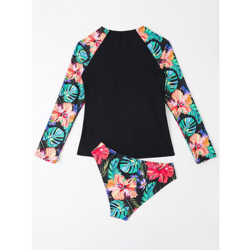 

2024 Трансграничный гидрокостюм с длинным рукавом для защиты от солнца с треугольным принтом L чёрный