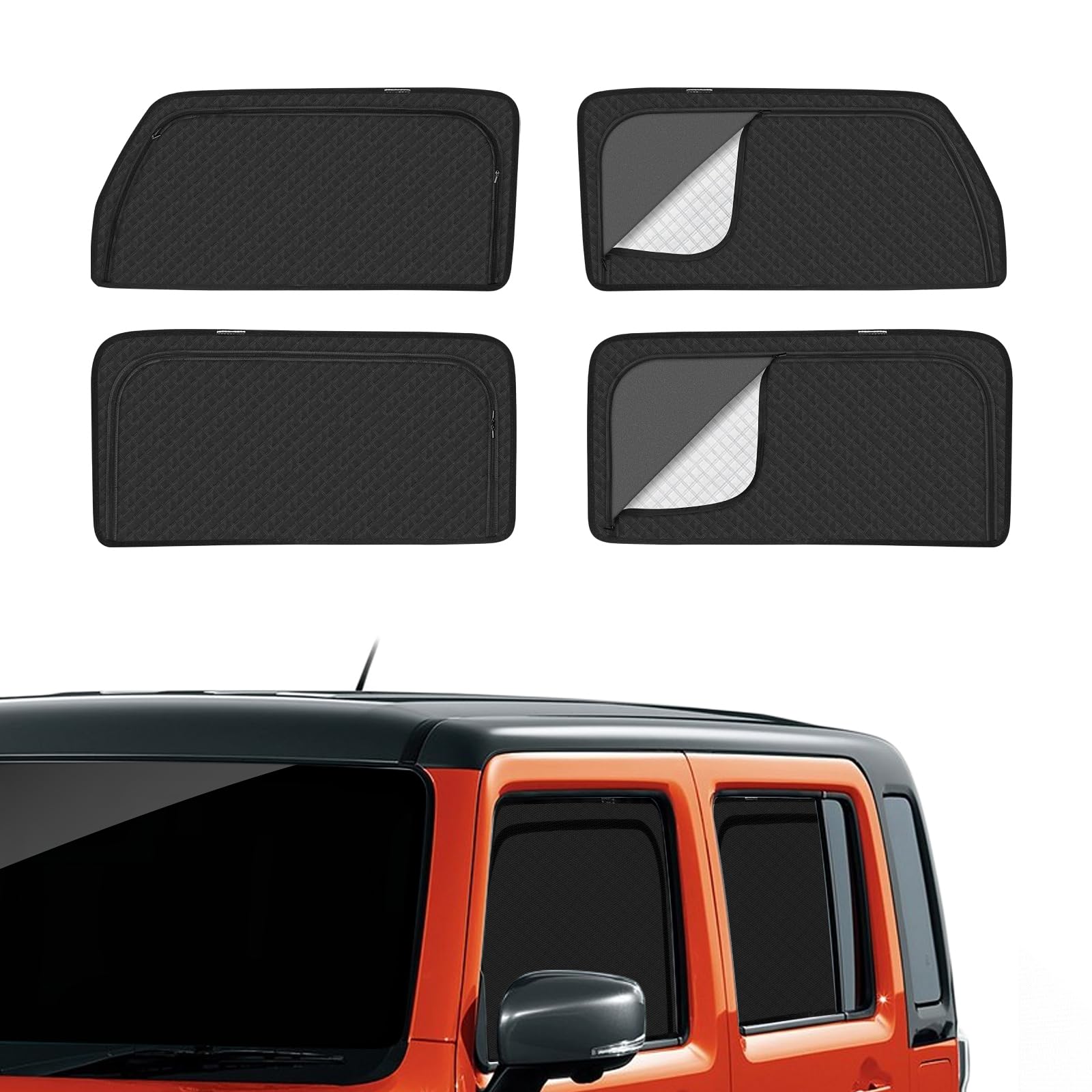 

Suzuki Hustler Specific Mesh Sunshade Light and Side Curtains with Magnetic Sun Insect and UV Interior Accessories for Driver and Passenger 4 чёрный