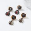 Boho Vintage Insect Stud Earrings With Full Rhinestone Floral Design Women 2025