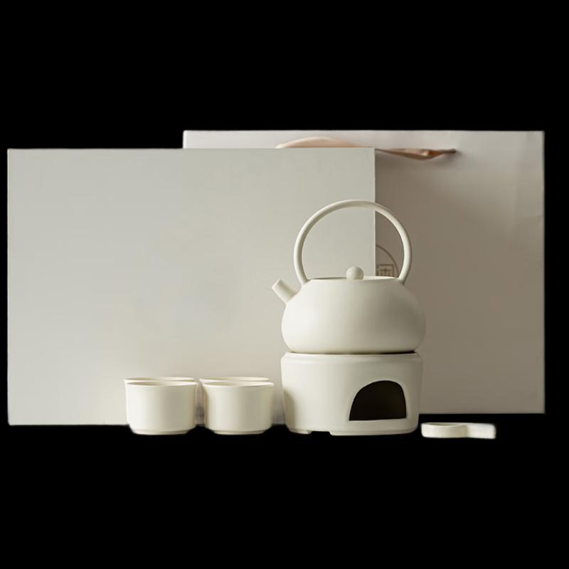 Woding Ceramic Portable Handle Tea Brewing & Warming Set