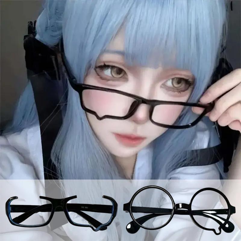 Neutrale Anime-Brille ohne Gläser Dekorative Augenrahmen Cosplay Kawaii Party Cosplay-Zubehör Anime Tropfenbrille