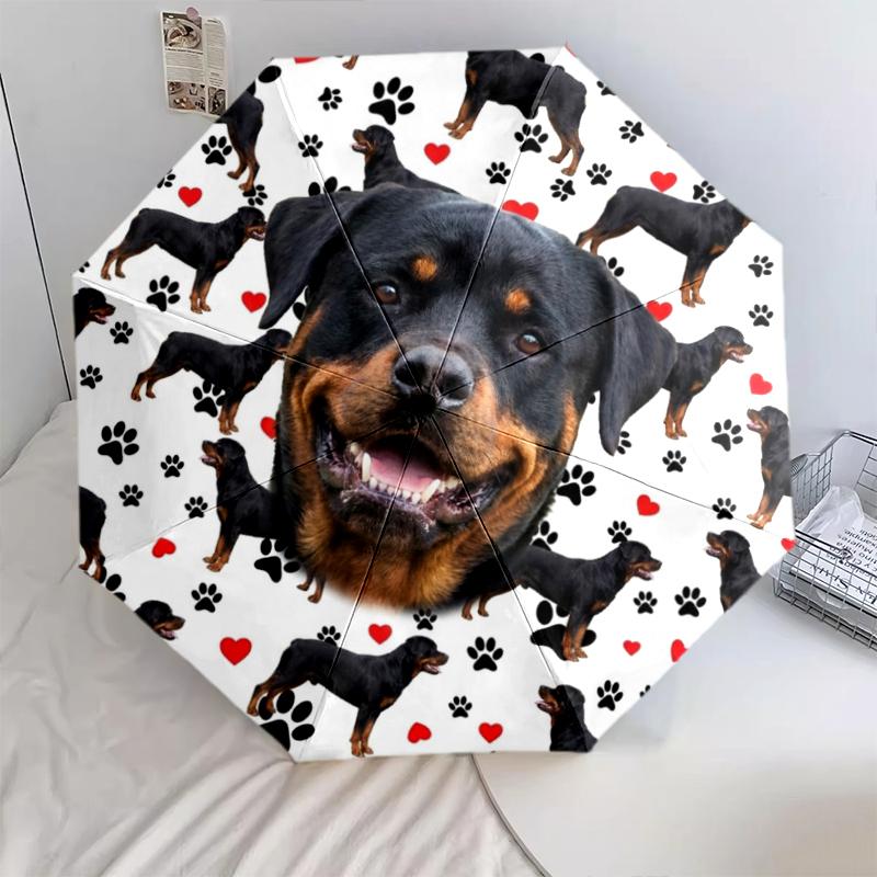 1 PC Automatic Folding Umbrella - Cute Pet Puppy Pattern, Portable & Foldable Design with 8 Ribs, Christmas Birthday Gifts