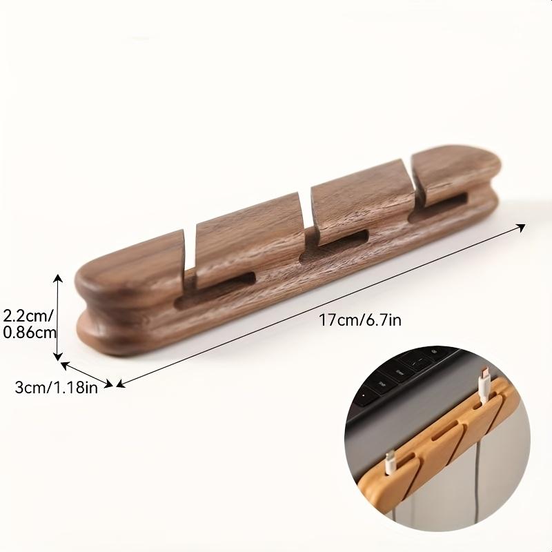 1PC Solid Wood Cable Clip-on Cable Organizer, Suitable for USB Charging Cables, Power Cords, and Mouse Cables. Wooden Cable Holder, Cable Organizer.