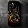 German Shepherd Dog Soft Phone Case for iPhone 16 16E 17 Air 15 Pro Max 14 Plus 13 Mini 11 12 7 Black Cover Back Shell