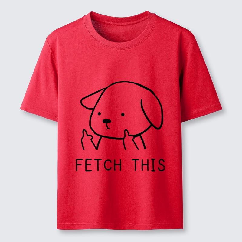 Harajuku Fetch This Dog Klasické tričko Ležérní volné Letní dovolená Krátký rukáv Kulatý výstřih Topy Čistá bavlna Tuniky