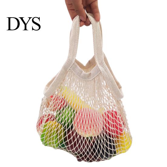 Cotton Mesh Handbag Bag Reusable Grocery Tote with Long Handles Washable Eco-Friendly Shopping Lightweight Foldable Net for Fruits And Vegetables