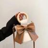 DIY Leather Bucket Bag Making Kit Cute Bowknot Handbag Sewing Materials for Women Handmade Crossbody Shoulder Bags Accessories