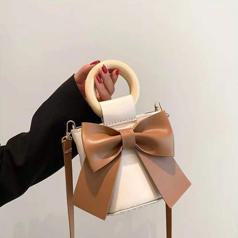 

DIY Leather Bucket Bag Making Kit Cute Bowknot Handbag Sewing Materials for Women Handmade Crossbody Shoulder Bags Accessories