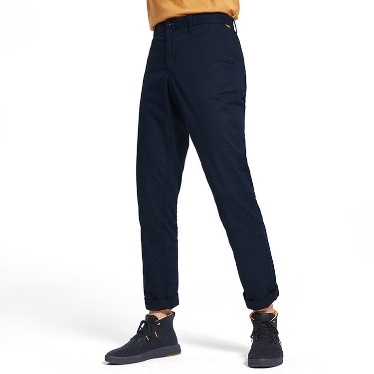 Timberland Solid Slim Fit Straight Leg Casual Pants Men bottoms Blue A29Q2-433