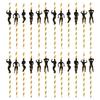 Kraft Paper Straws, Colorful Striped, Perfect For Party Decorations, Desserts, Pastries, Bars, And Drinks. 36 Pieces.
