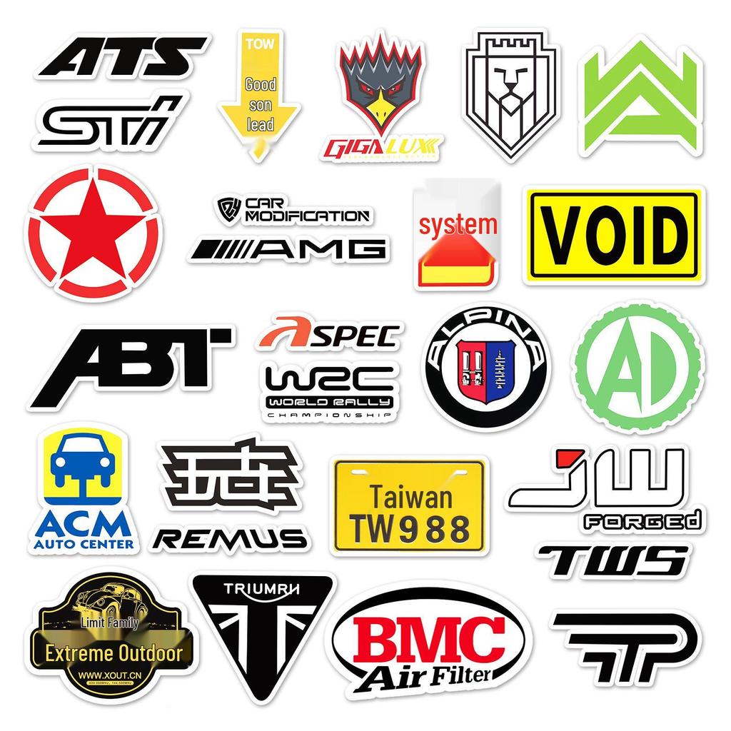 50 Pezzi Adesivi Impermeabili Senza Tracce alla Moda con Logo per Laptop, Diari e Decorazioni