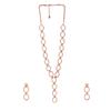 Estele Rose Gold Plated Crystal Elliptical Necklace Set for Women