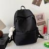 Schoolbag new versatile solid color large-capacity backpack women's schoolbag male college student junior high school student casual computer bag 
