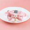 Pet Collar Adjustable Soft Wearable Cute Fashionable Cat Bow Tie Collar for Daily Walking Party Pearl Pendant Bow