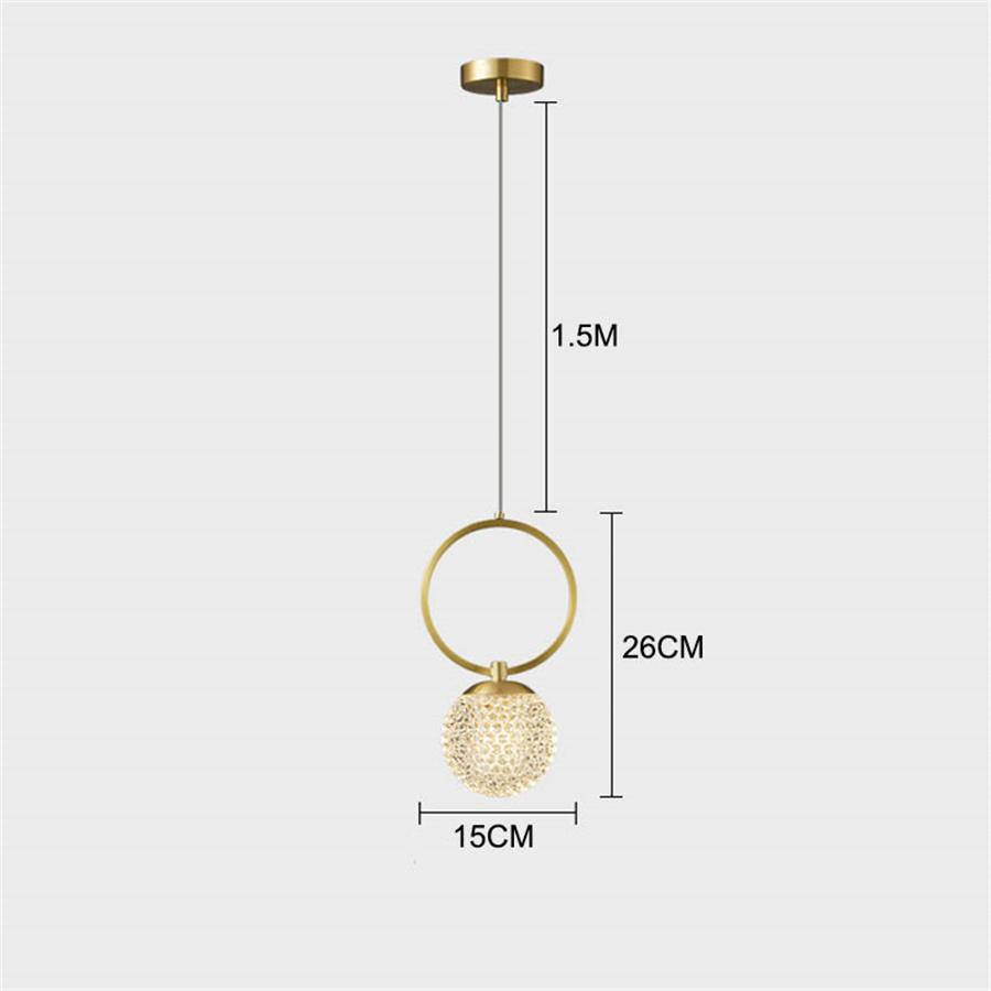 

G9 Креативный Медный Светодиодный Шарообразный Подвесной Светильник Для Ресторана, Бара, Акриловый Шар, Прикроватная Лампа, Подвесные Светильники Для Кухни Bulbs Not included