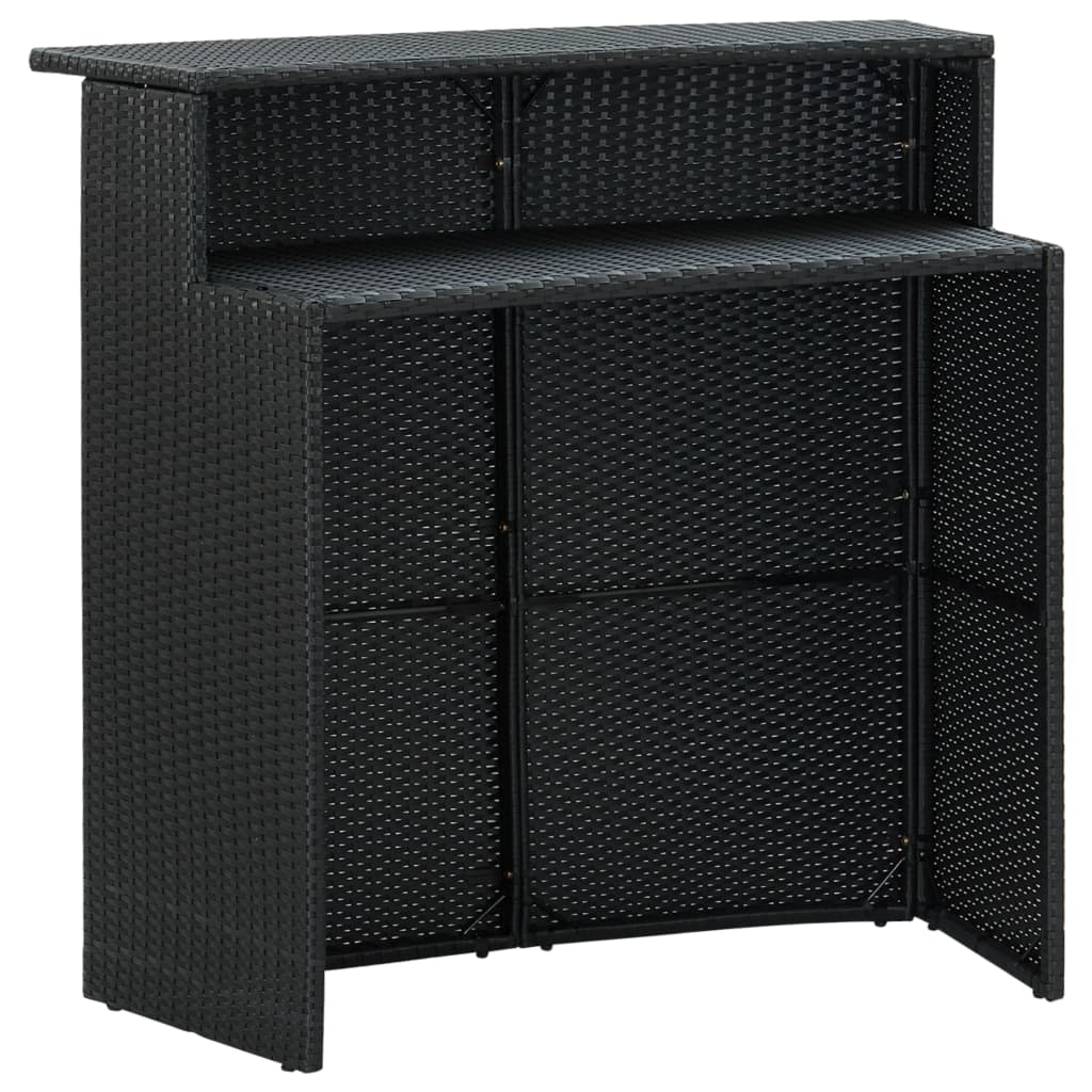 Outdoor Bar Table Black 120 x 55 x 110 cm Poly Rattan