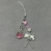 Trendy Pink Phone Charms Pendant Kawaii Cute Bowknot Bead Car Key Ring Handmade Y2K Peach Sweet Girl Keychain
