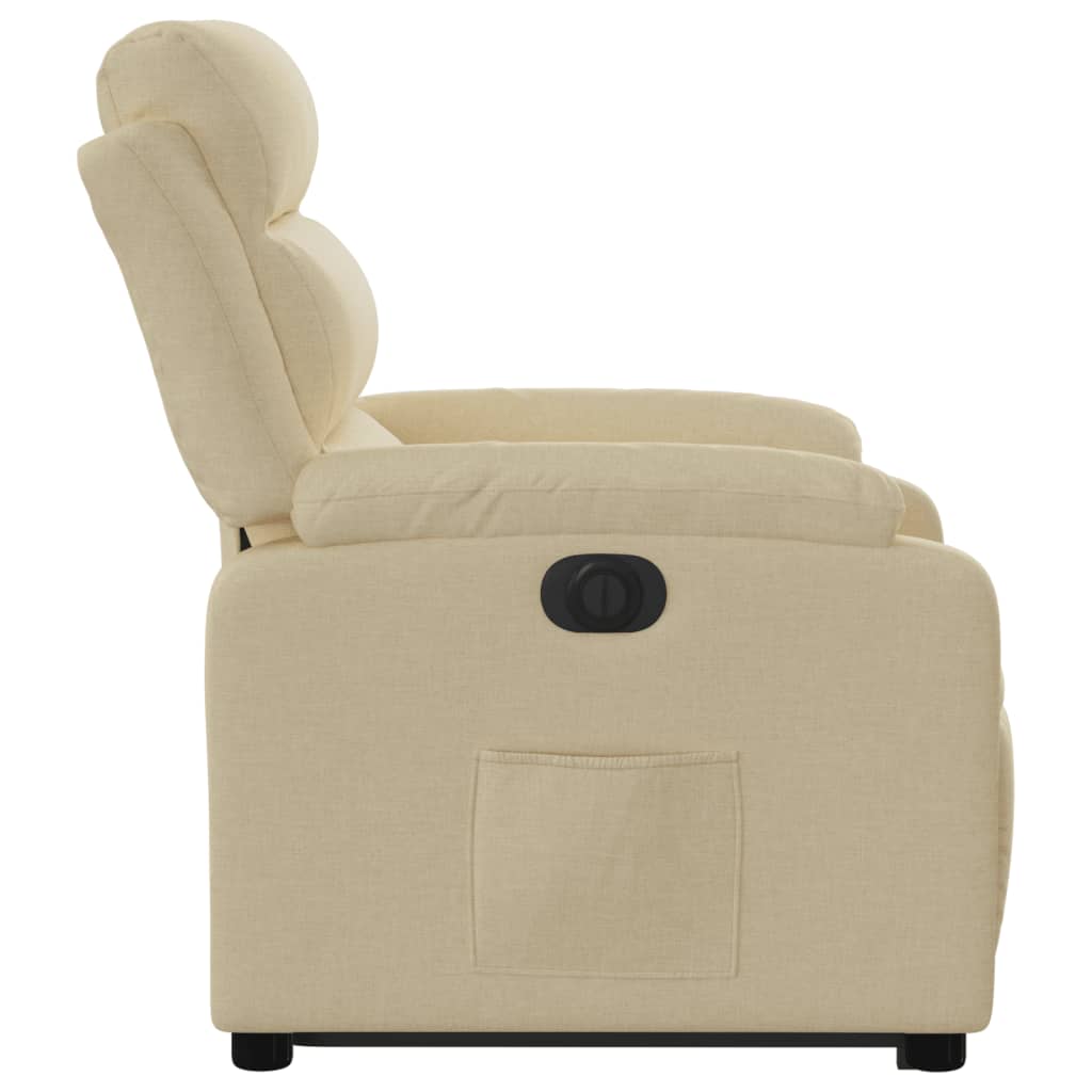 Electric Recliner Chair with Rising Function Cream Fabric