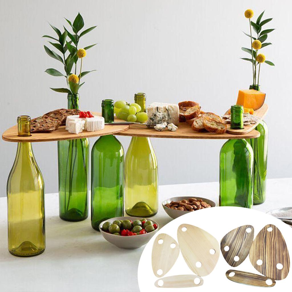 Wooden Wine Bottle Top Serving Tray for Picnic Outdoor Party
