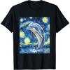 Cute Dolphin - Van Gogh Style - Starry Night Graphic T-Shirt(1)