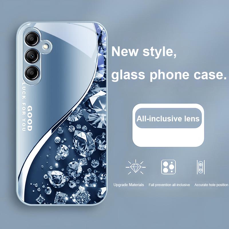 Farbe Diamantverlauf Für Samsung Galaxy A01 A02 A03 Core A04 A14 4G A13 54 34 31 20 25 23 22 5G S21 Ultra S20 Glas Handyhülle