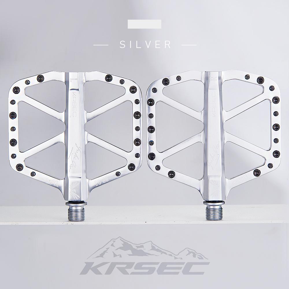 KRSEC VS Bicycle Pedal Aluminum alloy Ultralight Seal 3 Bearing MTB Bicycle Pedals Accessories Mountain Road Bike Bearing Pedal серебряный
