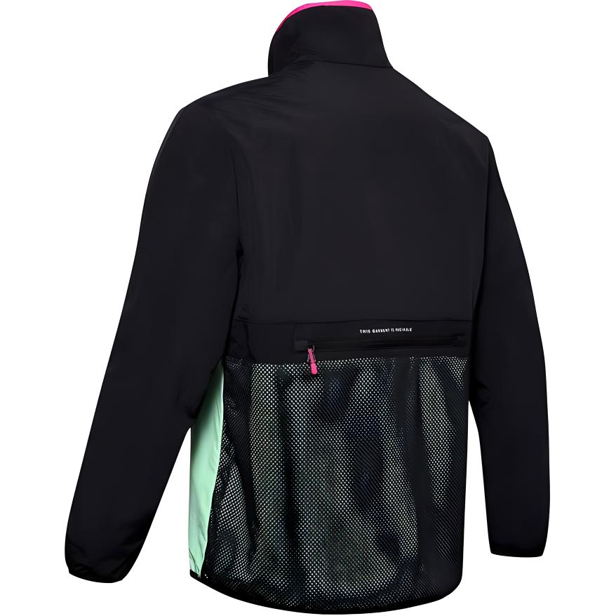 Under Armour American Vintage Stand Collar Large Pocket Color Block Long Sleeve Sweatshirt Men Sweatshirt Black 1359140-001