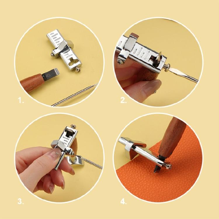 Leather Edging Cutter Locating Tool Leather Craft Trimmer Tool Width Guide Adjustable Metal Positioning Tool