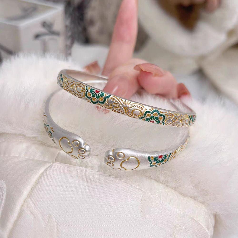 Traditional Chinese Style Opening Bracelet Cat Paw Women's Opening Bracelet  Jewelry Gifts