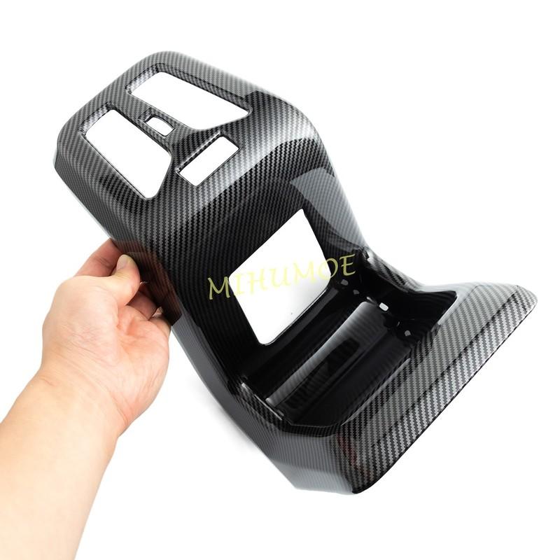 For BMW X1 iX1 U11 X2 iX2 U10 2024 2025 Carbon Fiber Rear Seat Armrest Air Vent Overlay + Charging Port Cover Decoration