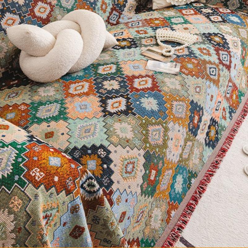 Bohemian sofa towel universal cover, universal in all seasons, non-slip and anti-cat scratching sofa cushion cover