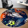 1 Stück Fußball Sport Büro Runder Teppich, Matte Geeignet für Büro, Unter Bürostühlen Schlafzimmer Wohnzimmer Heimdekoration, Raum Deko