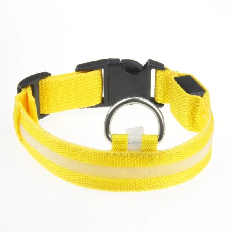 Solid Nylon LED Light Dog Collar 3 Models Shining for Night Walking  Anti-lost Safety Glow Luminous Collars Pet Cat Supplies