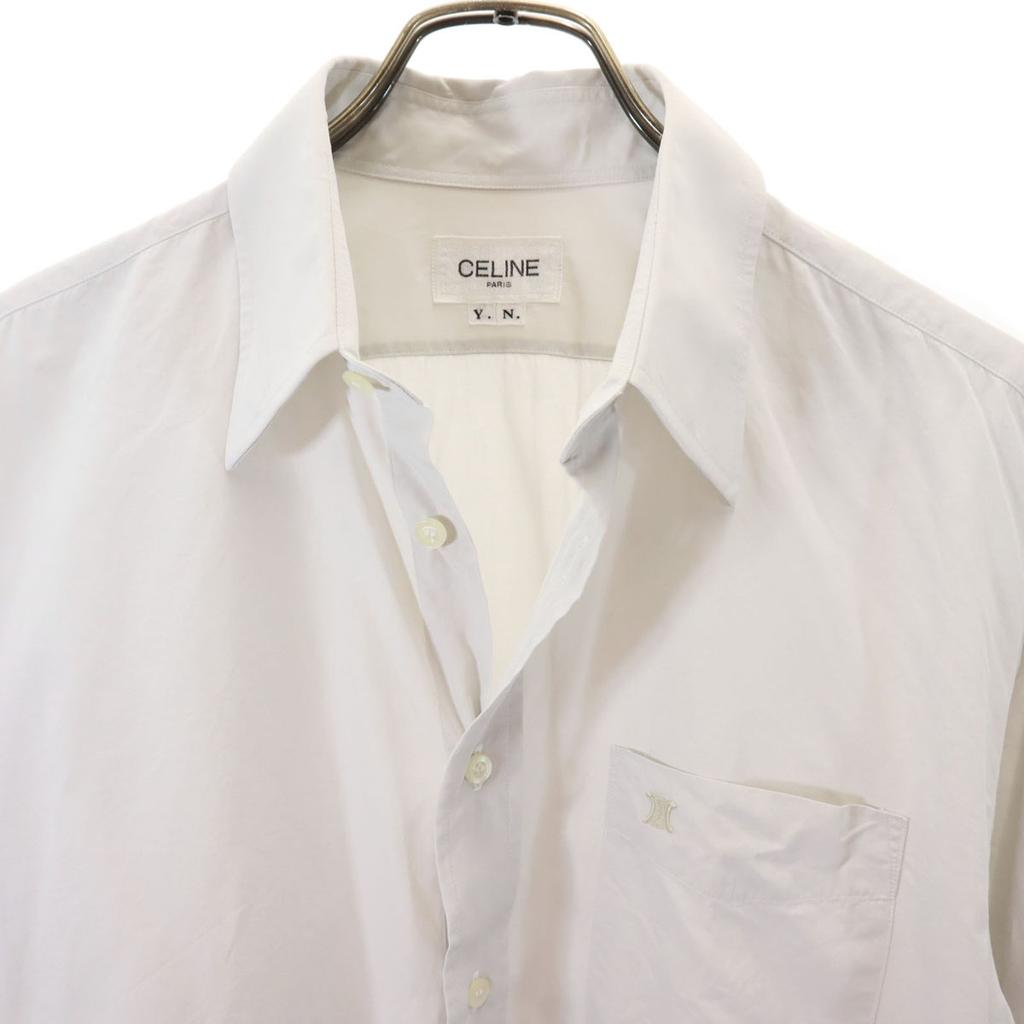 Celine Langarm Baumwollhemd Weiß Kleber Herren Gebraucht