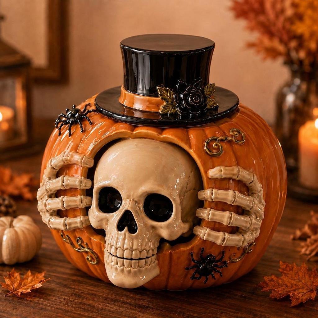 Halloween Pumpkin Candy Jar for Treats and Party Decor
