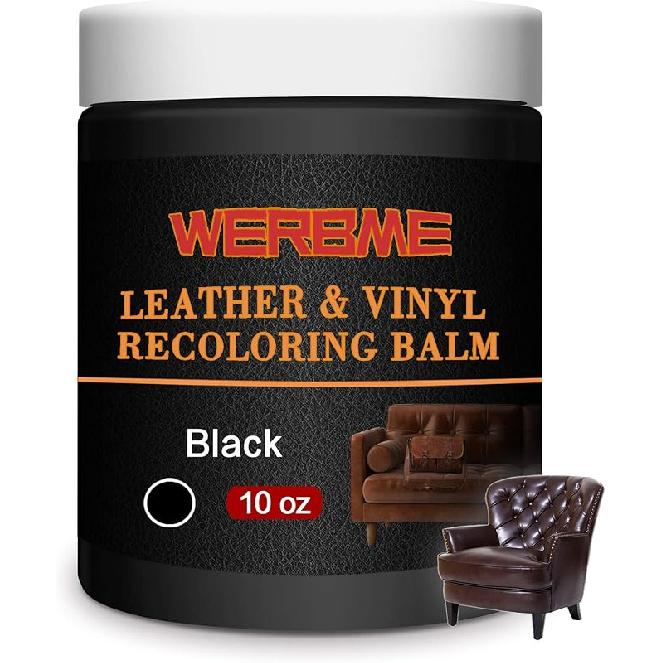 Leather Recoloring Balm, 10 OZ Dark Brown Leather Dye Recolor, Leather Scratch Remover, Leather Repair Kit for Furniture Restore & Renew Restore