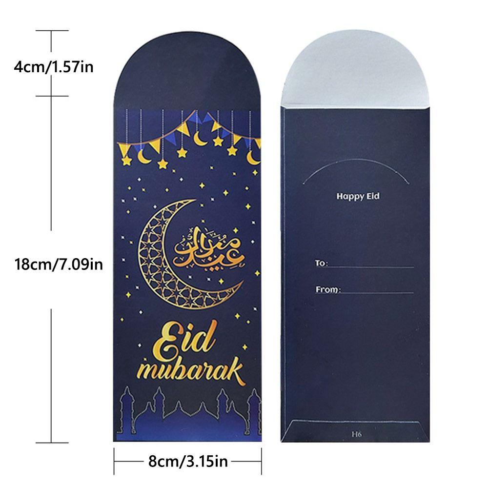 6PCS Multicolor Eid Mubarak Cash Envelopes Paper Lucky Greeting Card  Gift