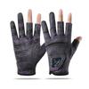 Mens Fishing Gloves 3-Finger Design Sun Protection Anti-Slip Breathable Lightweight Half-Finger Outdoor Angling