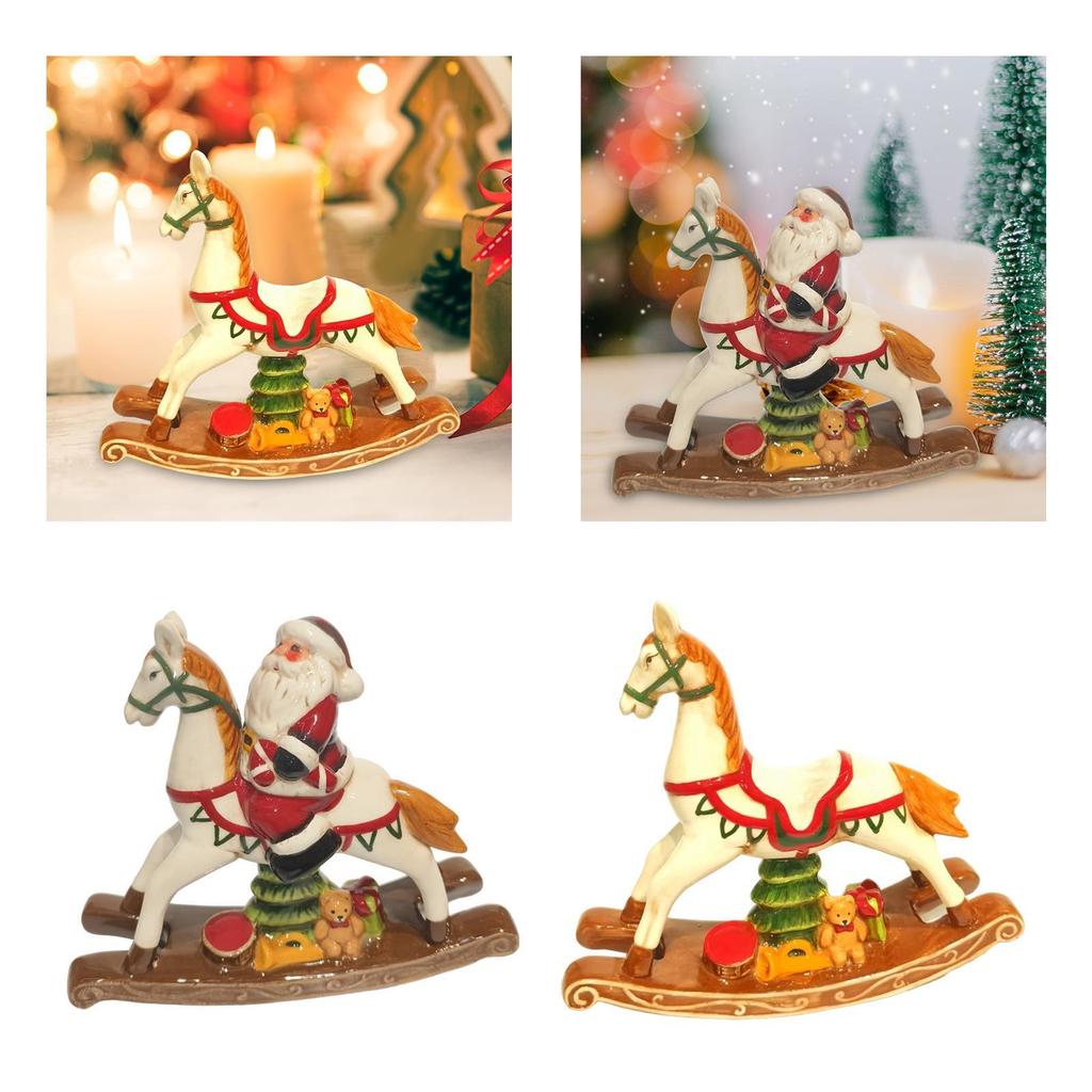 Christmas Decoration Rocking Horse Ornament Crafts Figure Creative Horse Statue