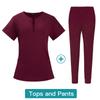 Men Women Polyester Rayon Spandex Stretchy Custom Logo Medical Lab Nurse Uniforms Suits Hospital Uniform Unisex Scrubs Sets
