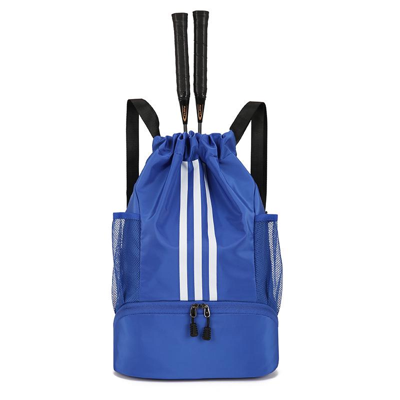 Multi-Sport Backpack: Badminton Racket, Basketball, Sneakers, Football, Swimming Gear, Drawstring, Large Capacity