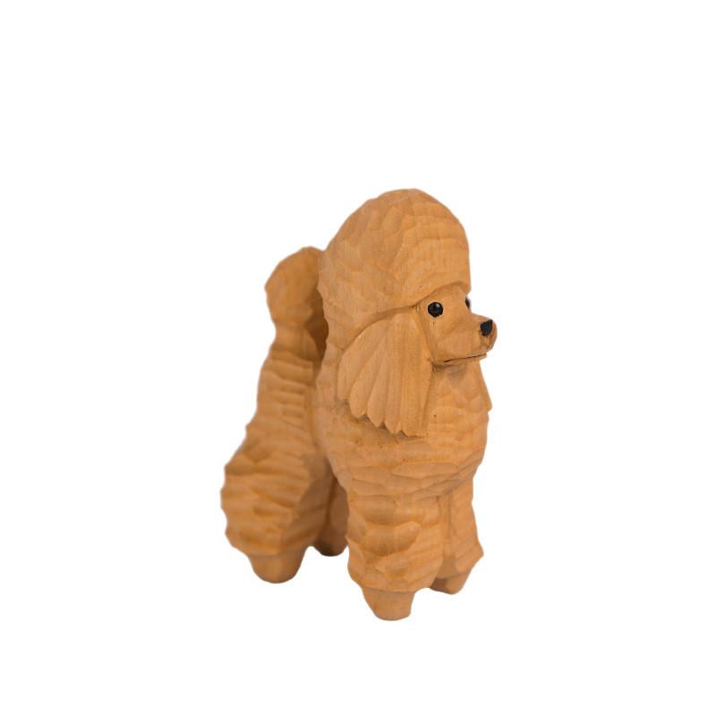 Wooden Dog Sculpture With Handcrafted Design For Home Decor And Gift Giving