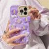 Ins Korea süße 3D lila Schmetterling Silikon Handyhülle für iPhone 13 12 11 Pro Xs Max X Xr schöne schützende weiche Rückabdeckung