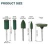 5Pcs/Set Mounted Rubber Grinding Head Finish Polish Die 3mm Shaft Polishing Abrasive Rotary Grinding Stone Wheel Polishing Tools
