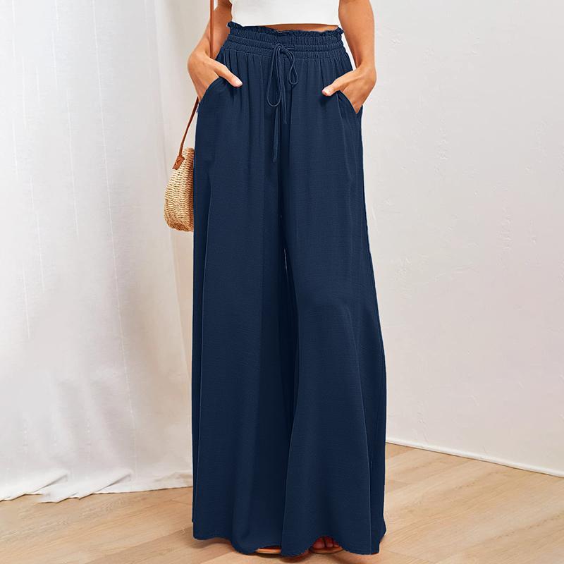 Women Comfortable Casual Dance Drapery High-Waisted Solid Color / Printed Loose Fit Wide Leg Culottes Pants