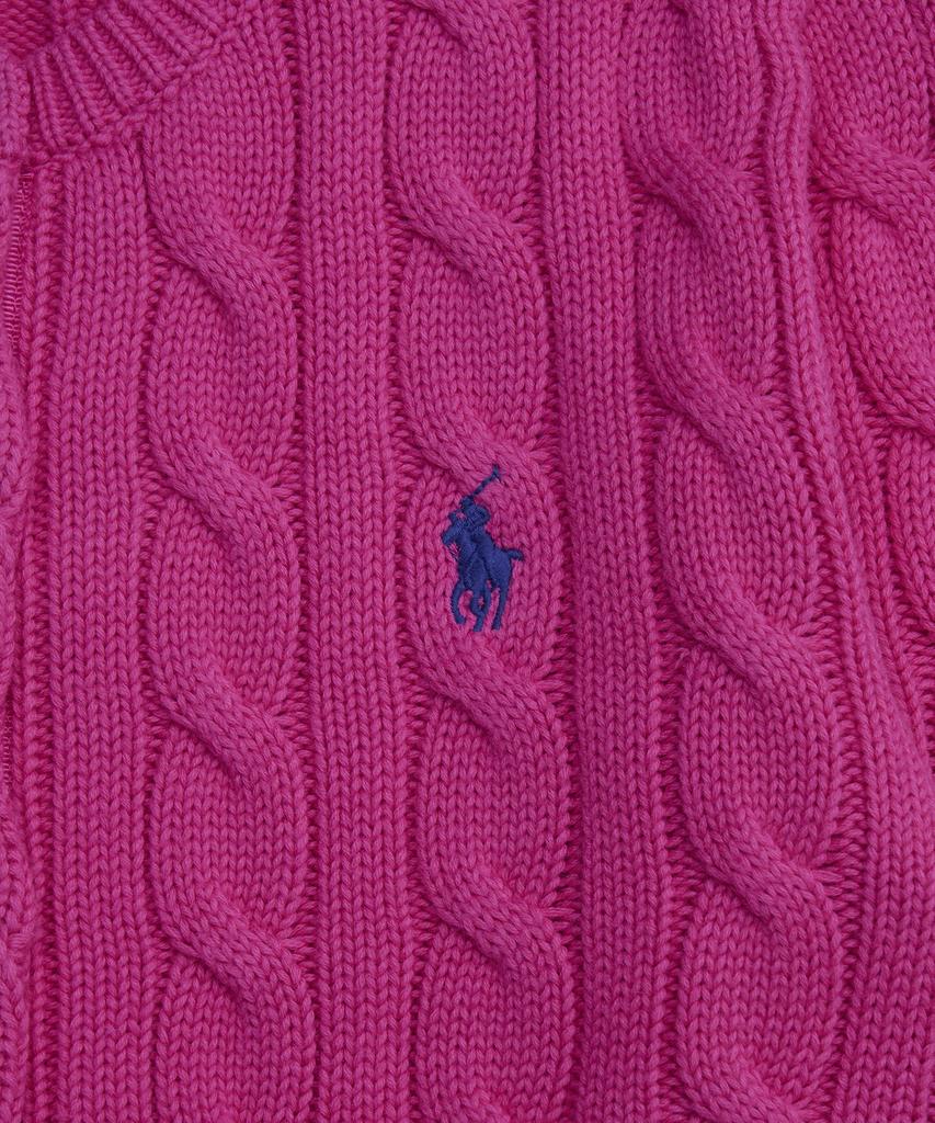 Polo Ralph Lauren Cable Knit Cotton Crew Neck Cardigan - Pink