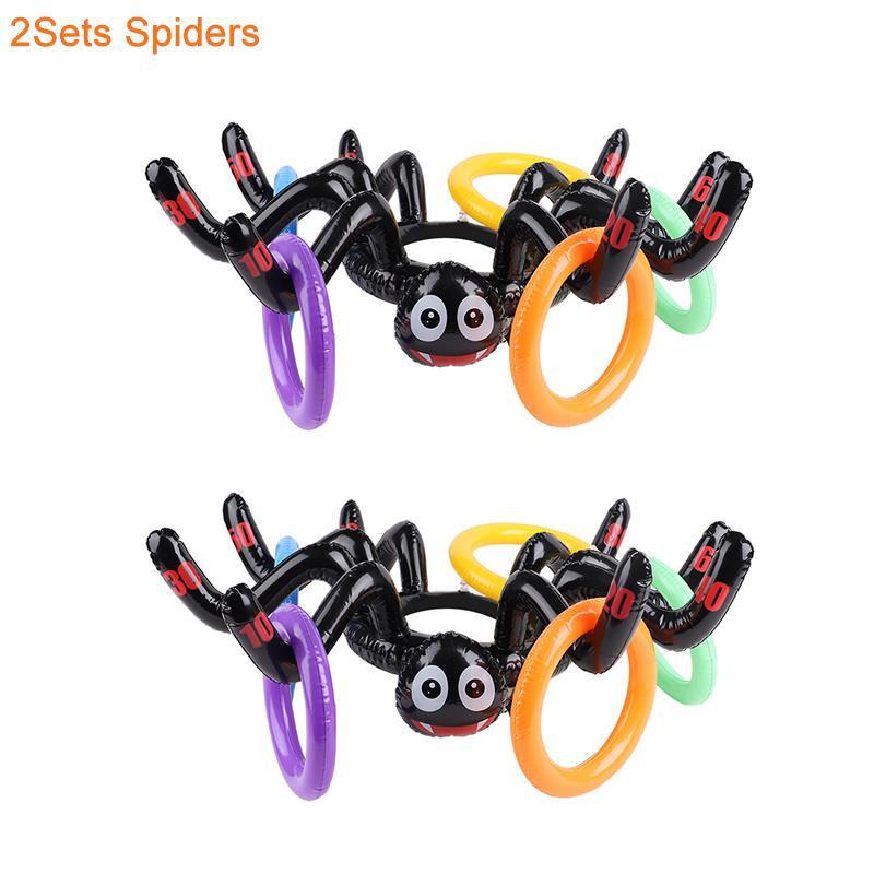 Halloween Ring Toss Game Inflatable Spider Octopus Ring Toss Toy Family Games Kids Halloween Party Favors Supplies Gifts 2025