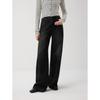 Women's French Style Black Wide-Leg Jeans